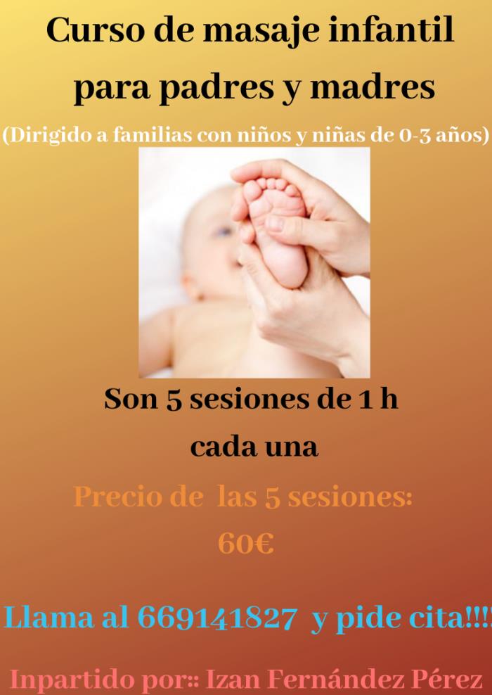 curso de masaje infantil para padres y madres
