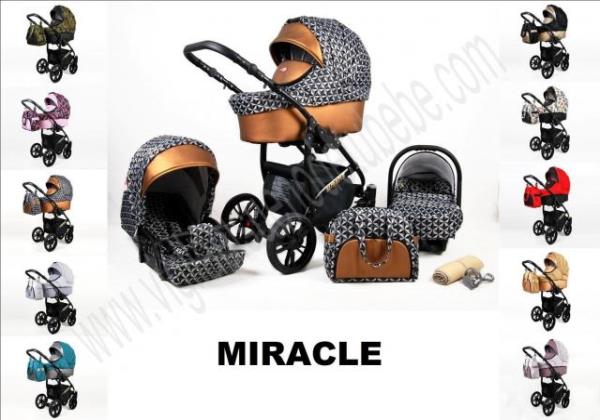 Carro de bebe Miracle Eco Piel Dorado